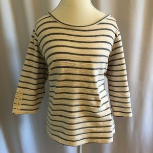 Sunday Gray & White Striped Lounge Shirt